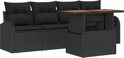Immagine prodotto di vidaXL Set da giardino composto da 5 pezzi, colore nero