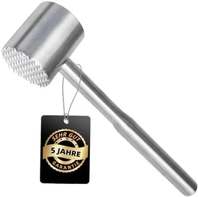 Produktbild von PromoHome® Doppelseitiger Fleischklopfer – Edelstahl Küchenhammer für perfektes Fleisch, 25 cm