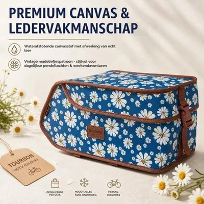 Produktbild von Wasserdichte Fahrradtasche aus Canvas, Gepäckträger für Fahrräder, isolierter Kofferraum, Kühlbox
