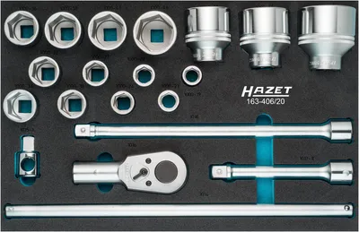 Produktbild von HAZET Steckschlüssel-Satz 163-406/20, Werkzeug-Set, 20 Stück(e)