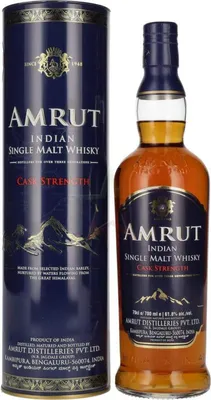 Immagine prodotto di Whisky single malt indiano Amrut CASK STRENGTH 61,8% Vol. 61,80 %  0,70 litri