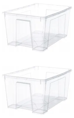 Produktbild von IKEA SAMLA 2er-Set Aufbewahrungsbox Transparent 45 L