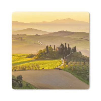 Produktbild von MuchoWow® Mauspad Mousepad Toskana - Hügel - Landschaft 20x20 cm - Mousepads - Maus Mat - Pad - Mausunterlage - Desk Mat - Bureauartikeln