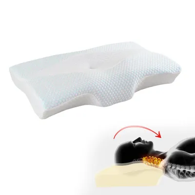 Produktbild von Nackenkissen aus Memory-Schaum, ergonomisches orthopädisches Kissen bei Nacken- und Schulterschmerzen, kühlendes Schlafkissen für Seitenschläfer