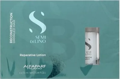 Produktbild von Alfaparf Milano Semi Di Lino Reconstruction Reparative Lotion Stärkungspflege für trockenes und geschädigtes Haar 6 x 13 ml