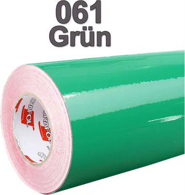 Produktbild von (5,60€/m²) Oracal® Möbelfolie 061 Grün Glanz 31,5 cm Breite Laufmeterware selbstklebende Folie Plotterfolie Klebe Folie Oracal 621 Küchenfolie
