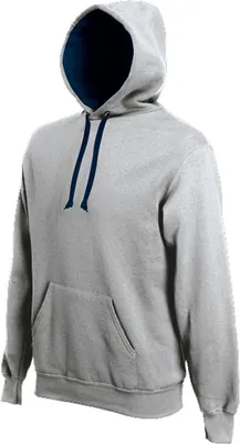 Produktbild von Kariban Uni Hoodie Kapuzenpullover Sweatjacke Sweatshirt Pullover, Größe:S, Farbe:Oxford Grey/Navy