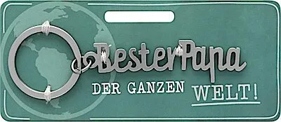 Produktbild von Schlüsselanhänger Bester Papa Metall Farbe: Silber mit Schlüsselring 47028