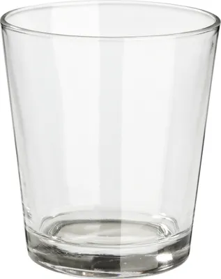Produktbild von Teelichtglas mit den Abmessungen 10 cm Länge, 6,5 cm Breite und 9 cm Höhe