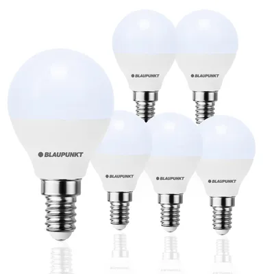 Produktbild von Blaupunkt Glühbirne e14 - Kugel Led Lampe - Tropfenform - 6W (50W) - 510 lm - 6000K Kaltweiß - Nicht-Dimmbar - 6er Set