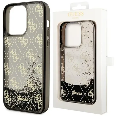 Produktbild von Guess GUHCP14LLC4PSGK iPhone 14 Pro 6.1" schwarz/schwarz Hardcase Liquid Glitter 4G Transculent Handyhülle