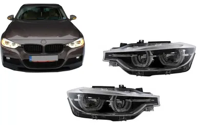 Imagen del producto de Faros LED con aro de luz (Angel Eyes) para BMW Serie 3 F30 F31, modelos sedán y familiar (Touring) a partir de 2011.