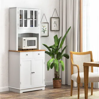 Obrázok produktu pre Kuchynská skrinka – Vysoká skrinka – Úložná skrinka – Komoda – Kuchynská skrinka, biela – Výška 170 cm
