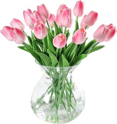Produktbild von OKWISH 10 Stöcke Kunstblume Künstliche Blume Gefälschte Tulpen Blumen Blumensträuße, Rosa, Dekobouquet, Blumenstrauß für Zuhause, Hochzeit, Party