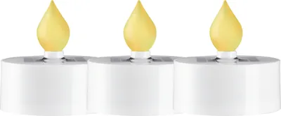 Produktbild von Star Trading LED Solar Teelichte 3 Stk. weiß Kunststoff 5,5x5,5cm Lichtsensor