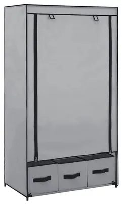 Productafbeelding van Draagbare Kledingkast Grijs 87 x 49 x 159 cm