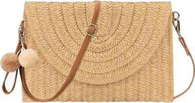 Produktbild von Famanu Strohtasche Rund - Strandtasche für Damen