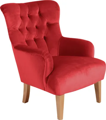 Produktbild von Max Winzer Sessel Brandon - Samtvelours rot - Maße: 71 x 82 x 97 cm
