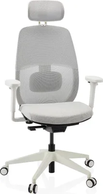 Obrázok produktu pre hjh OFFICE profesionálna kancelárska stolička Skandis Pro ergonomická kancelárska stolička s podrúčkami (výškovo nastaviteľná) látka / sieťovina sivá otočná stolička do kancelárie, domácnosti