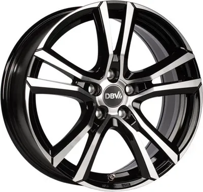 Produktbild von 17 Zoll Alufelge DBV ANDORRA 7.5x17 5/108 ET45 Schwarz, glänzend, Front poliert Felge