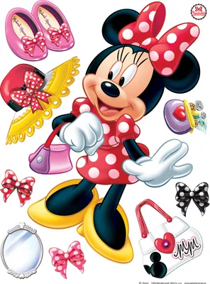 Produktbild von Disney Wandtattoo Minnie Maus Rot, Weiß und Gelb - 600100 - 65 x 85 cm