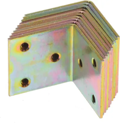 Zdjęcie produktu dla Aqbau® 10 x łącznik kątowy z blachy perforowanej 40x40x40mm kątownik krzesełkowy ocynkowany
