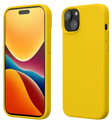 Zdjęcie produktu dla etui na telefon komórkowy kwmobile do iPhone'a 15 Plus, do iPhone'a 15 Plus - silikonowe etui - bezprzewodowe ładowanie - jasnożółte