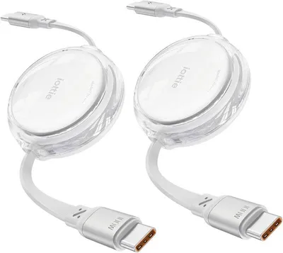 Immagine prodotto di Cavo USB-C retrattile iOttie da 100 W, bianco, confezione da 2