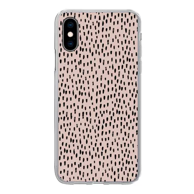 Produktbild von MuchoWow® Handyhülle Schutzhülle Hülle für iPhone X Polka dots - Rosa - Schwarz Silikon Softcase Handy Hülle - Handyhülle