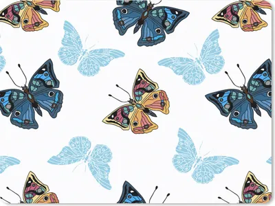 Produktbild von MuchoWow® Mauspad Mousepad Schmetterling - Insekten - Muster - Sommer 23x19 cm - Mousepads - Maus Mat - Pad - Mausunterlage - Schreibtischunterlage - Mauspad