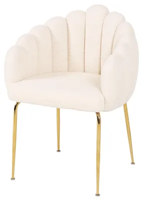 Zdjęcie produktu dla JUMI Krzesło tapicerowane FOGIA eleganckie glamour baranek boucle teddy