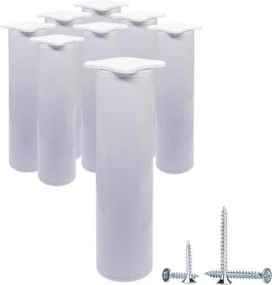 Produktbild von Famanu Möbelbeine höhenverstellbar - Weiß - 15 cm - 40 mm Durchmesser