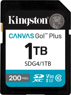 Zdjęcie produktu dla Kingston Technology Canvas Go! Plus , 1 TB, SDXC, Klasa 10, UHS-I, 200 MB/s, 160 MB/s
