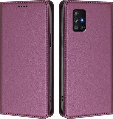 Obrázek produktu pro Kožené pouzdro pro Samsung Galaxy A71 4G, magnetické flipové pouzdro zPolyuretankůže se stojánkem Fialová