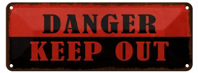 Produktbild von Blechschild Hinweis 27x10cm Danger keep out Dekoration
