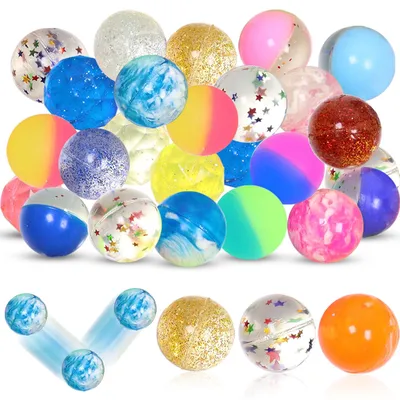 24 Flummis für Kinder, 27 mm, bunte Springbälle, Gummibälle