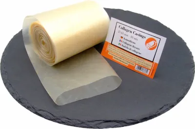 Produktbild von Kunstdarm 65mm/10m - Wursthaut, Metzger Kollagenhülle, Kollagenhülle für Wurst