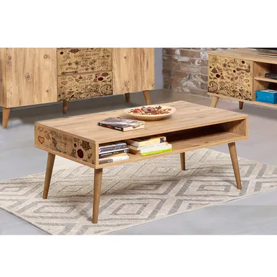 Obrázek produktu pro Skye Decor, Viva - 731, konferenční stolek, borovice atlantská, 100 % MELAMÍNEM POVLÁKNĚNÁ DESKA, 110 x 60 x 45 cm