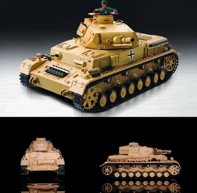 Produktbild von RC Panzer "Kampfwagen IV Ausf.F-1" Heng Long 1:16 Sandfarbe mit Rauch und Sound, Stahlgetriebe und 2,4Ghz+V7.0
