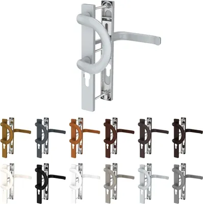 Produktbild von Premium Drückergarnitur Saturn DHS 92mm - Rechteckig - Griff-Bügel, Farbe:Weiß RAL 9016, Schildbreite:32mm