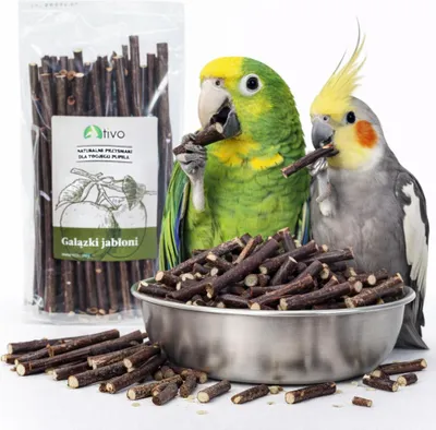 Zdjęcie produktu dla TIVO Gałązki jabłoni dla papug - naturalny gryzak i element foragingu | 100 g