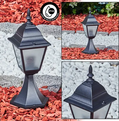 Produktbild von Quartucciu Sockelleuchte aus Metall/Glas in Schwarz/Milchglas