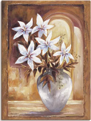 Produktbild von ARTland Leinwandbild Weiße Blumen in Vase II Größe: 30x40 cm