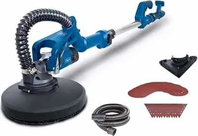 Produktbild von Scheppach Wand & Deckenschleifer DS930 Trockenbauschleifer mit 710W | Ø 215mm Scheiben | Teleskopstange 140-165cm | 24 Schleifscheiben & Absaugadapter