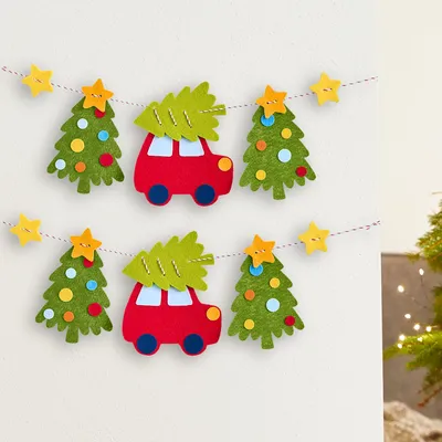 Produktbild von Bastelset - Erstes Fädeln Filzgirlande Weihnachtsfahrt