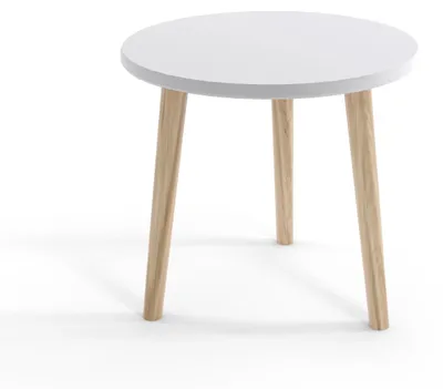 Produktbild von Runder Couchtisch NILSA - weiß/braun