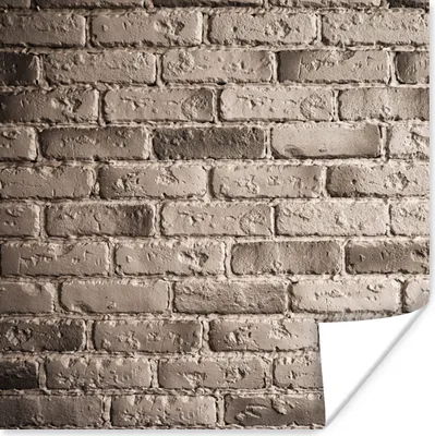 Produktbild von MuchoWow® Poster Ziegel - Grau - Wände 100x100 cm - Babyzimmer