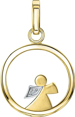 Produktbild von V Anhänger 375/- Gold 2,2cm gelb Zirkonia 038340153-2