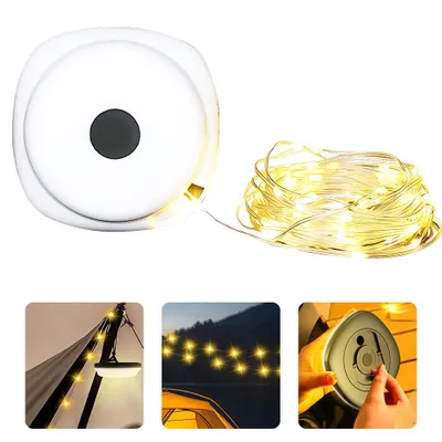 Image de guirlande lumineuse de camping 2 en 1 Enroulable 10M pour l'extérieur