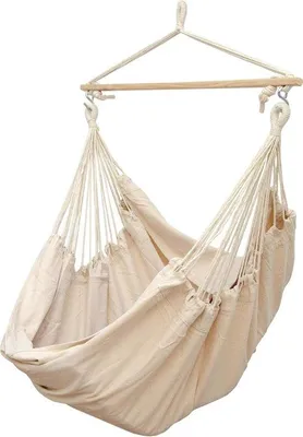 Produktbild von Famanu Hangstuhl XXL - 185x130cm Hängematte 150kg Gartenhängeschaukel - Beige